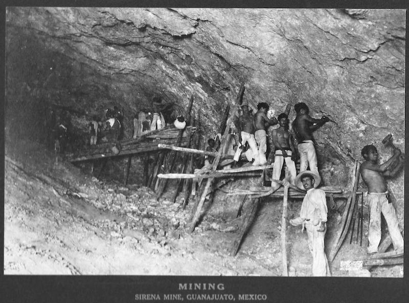 Photo of men mining at the Sirena Mine, Guanajuato, Mexico